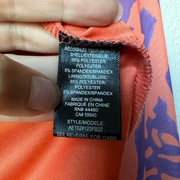 AFRM Orange Purple Zebra Fitted Mesh Crop Top Size S - Picture 5 of 6